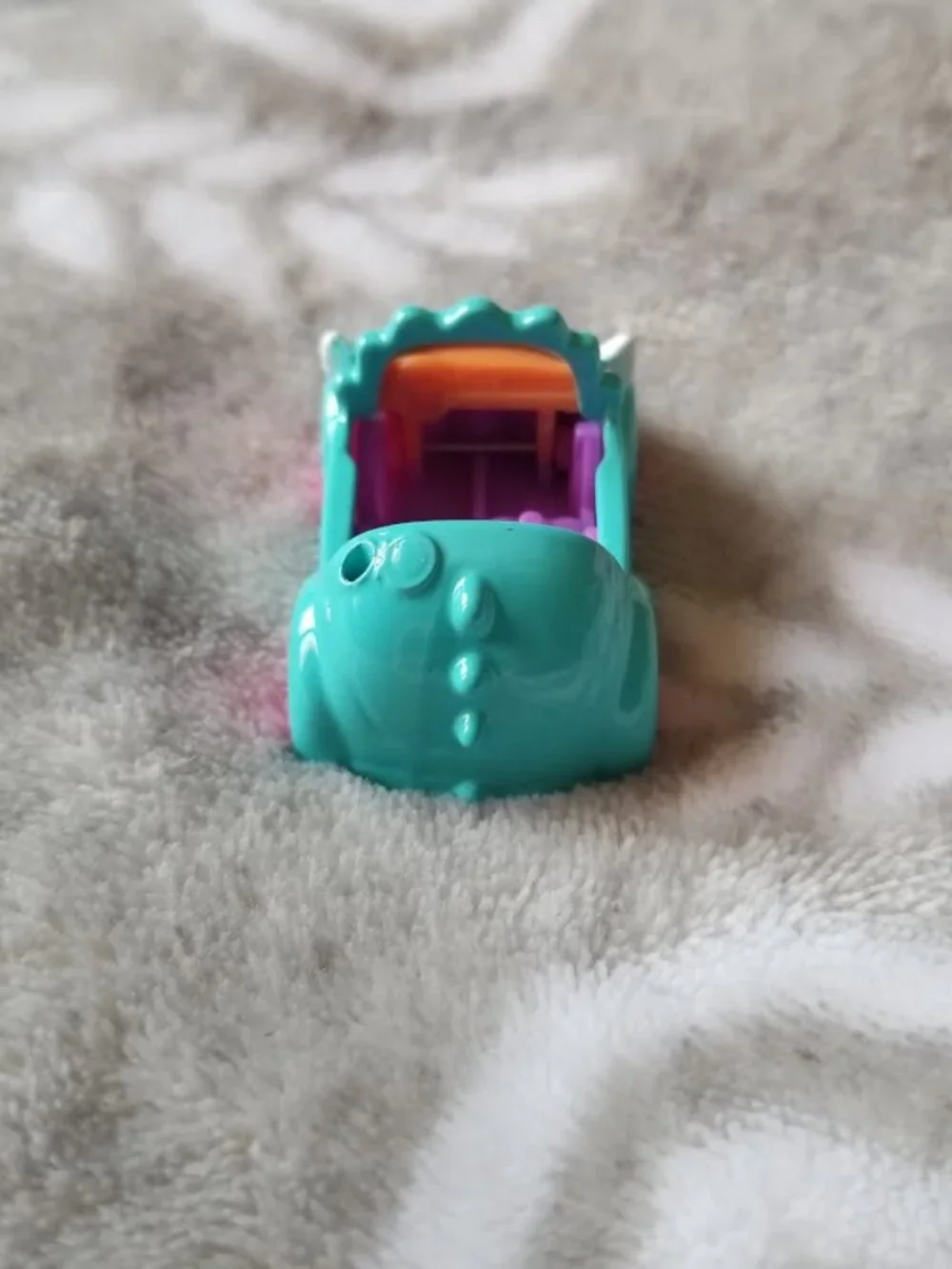 Polly Pocket Car Blue Purple Pink Dinosaur Die-Cast Metal